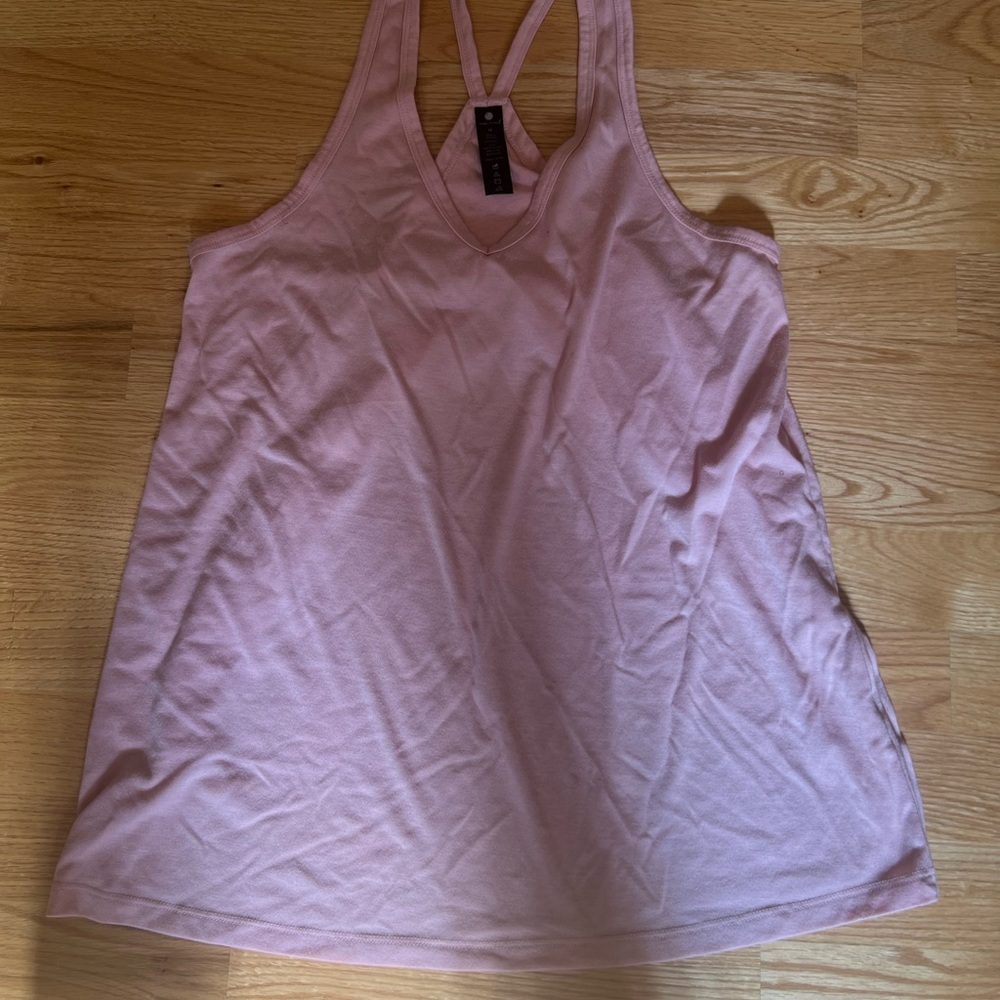 Yogalicious Pink Strappy Racerback Open Back Tank Top Sz M